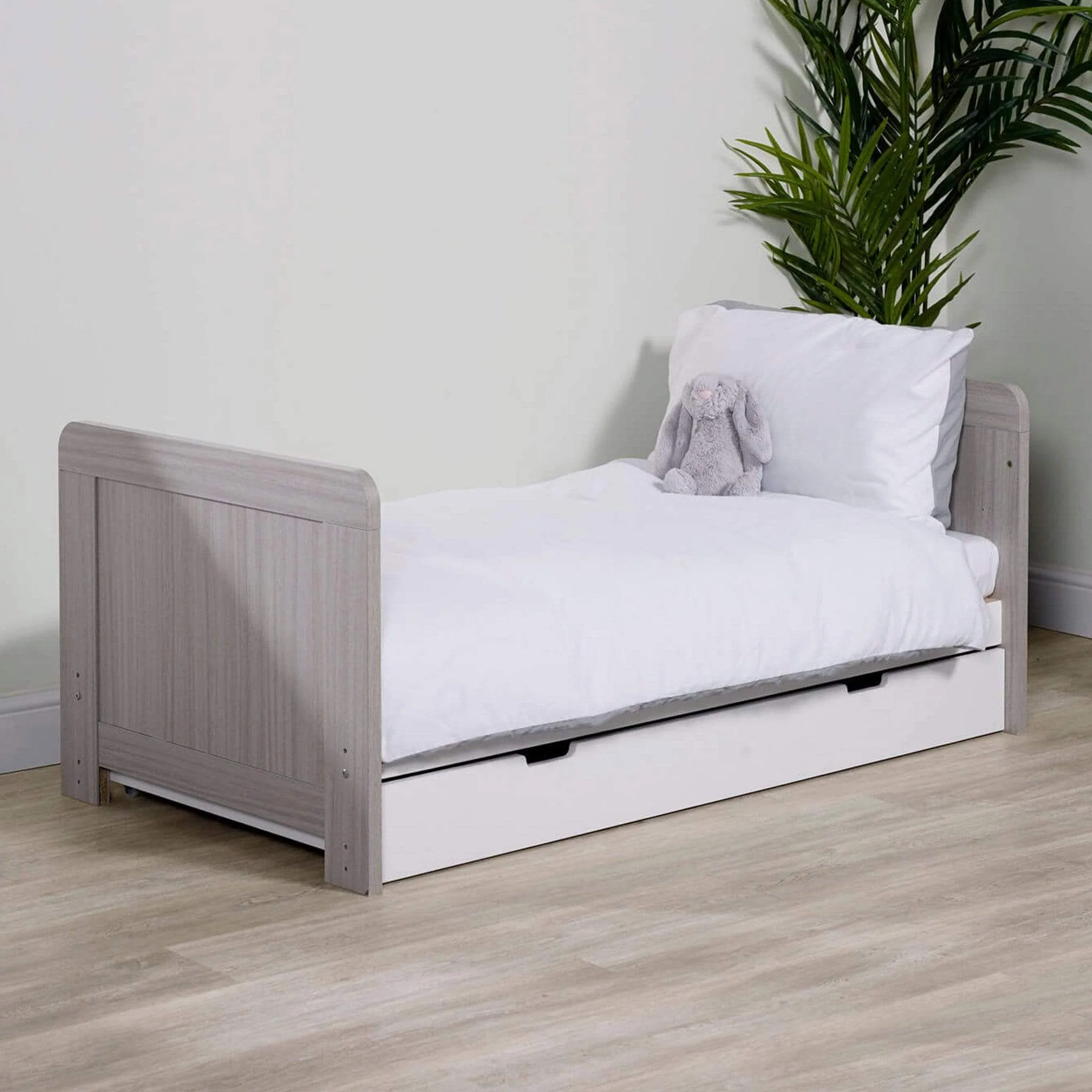 Ickle Bubba Pembrey Cotbed & Under Drawer Ash Grey & White - Image 3