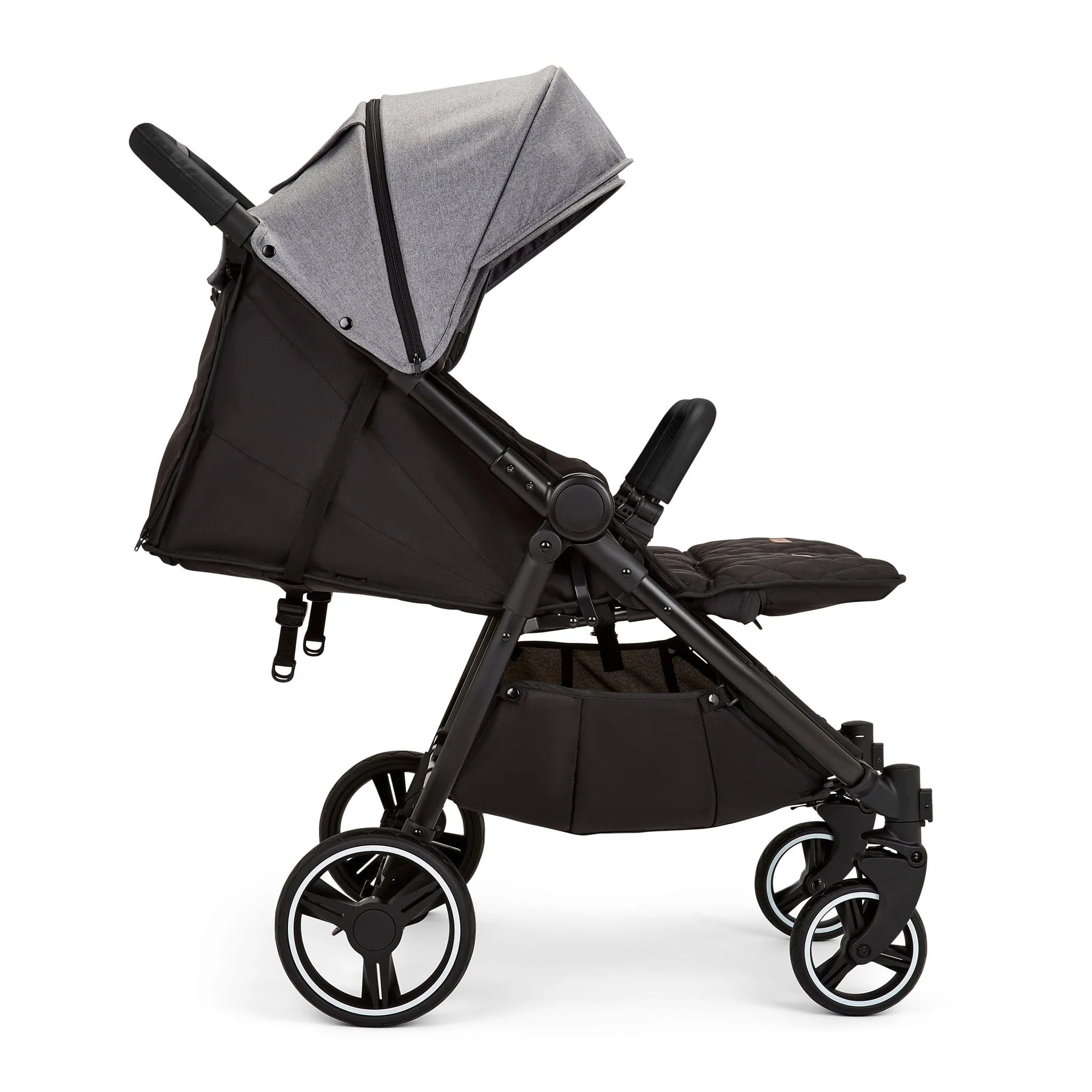 Ickle Bubba Venus Double Stroller - Black/Space Grey/Black - Image 4