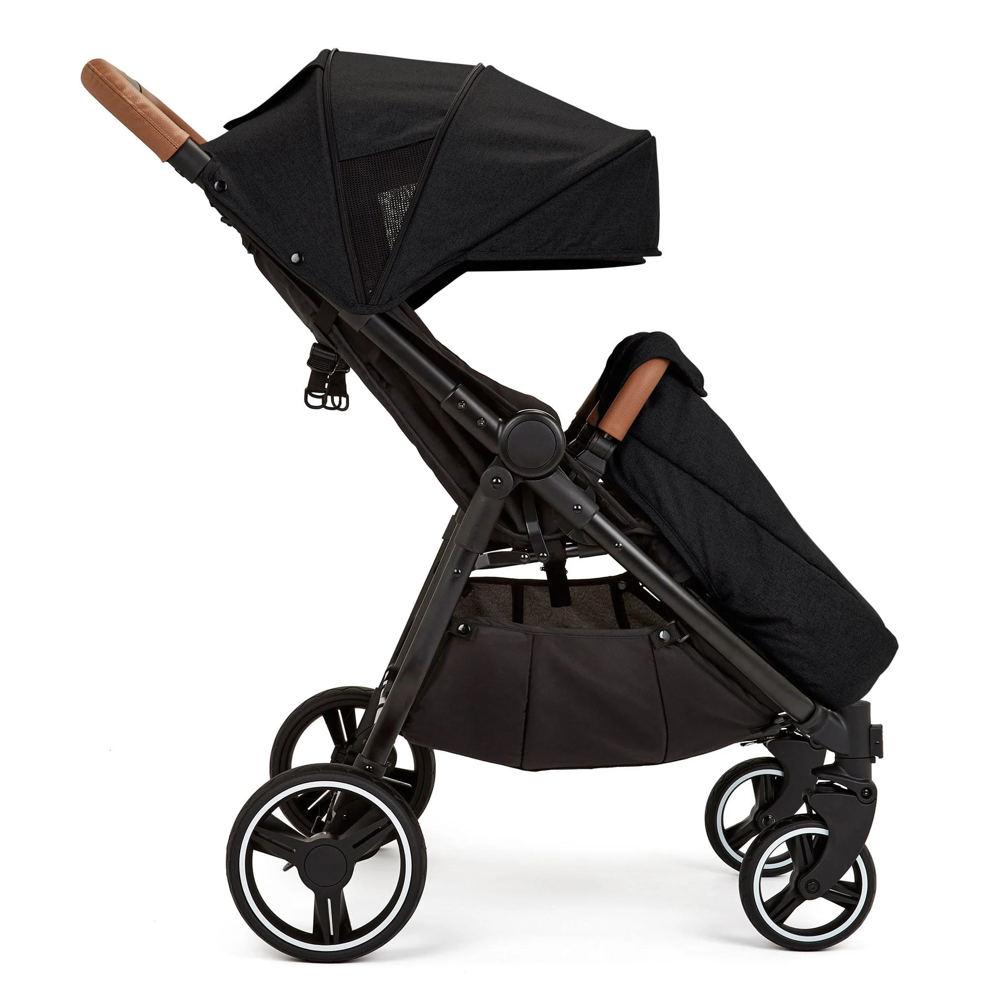 Ickle Bubba Venus Max Double Stroller - Black/Black/Tan - Image 3
