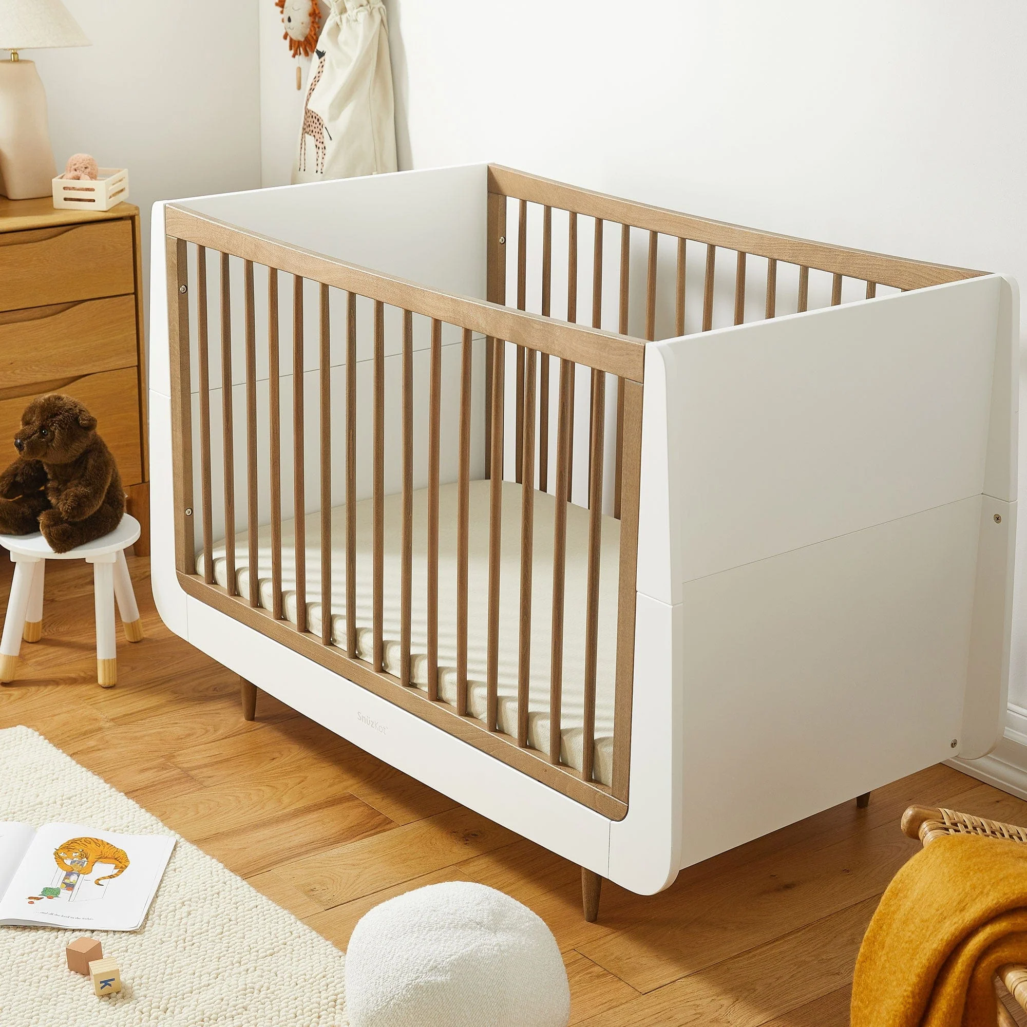 SnüzKot Skandi 3 Piece Nursery Furniture Set - Walnut - Image 3